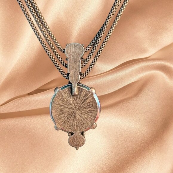 Chico's Amber Cabochon Rhodolite Pendant Necklace - Picture 9 of 9